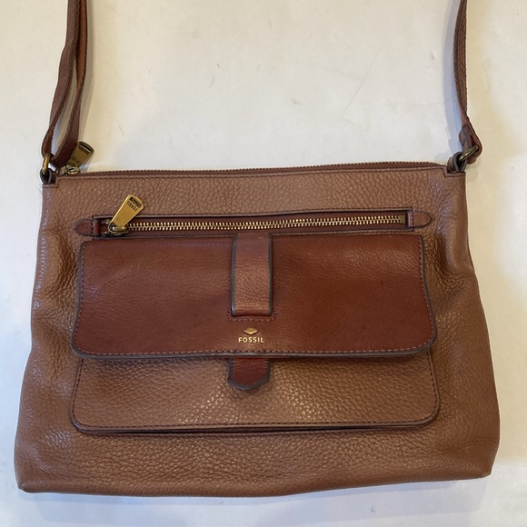 Fossil Kinley Crossbody Brown Leather Bag - Picture 17 of 17